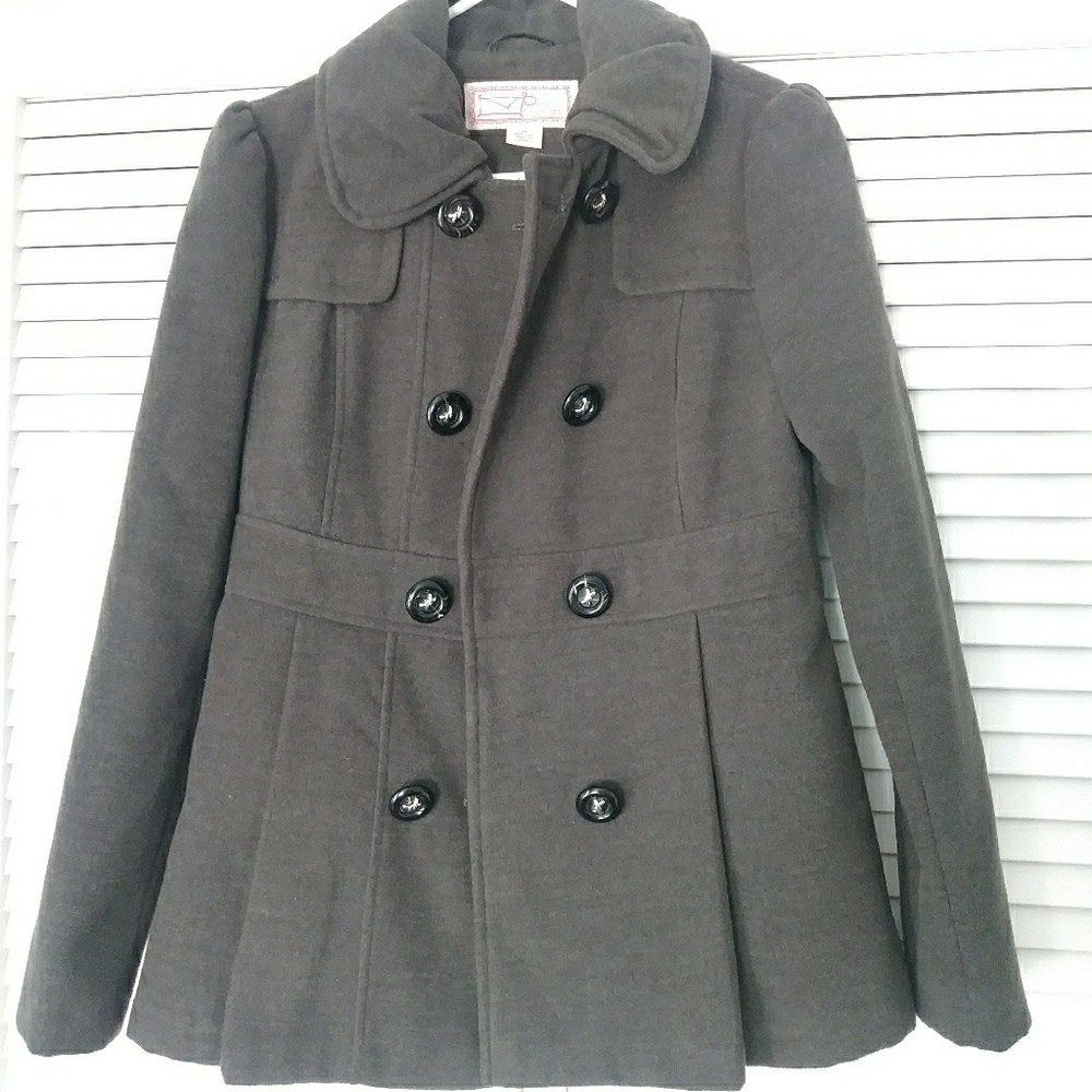 Gray Pink Envelope Pea Coat